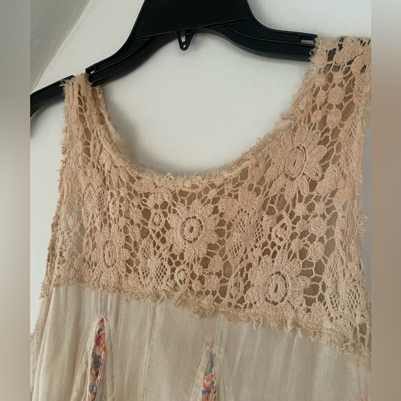 Free People One Annabella Boho Mini Dress Ivory Floral Size Small - Picture 4 of 7